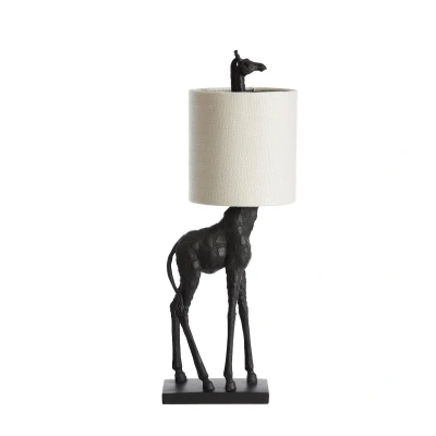 Afbeelding van Light&amp;living Tafellamp 28x20x68 cm GIRAFFE zwart+crème