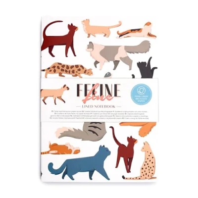 Afbeelding van Notitieboekje A5 Feline Fine Cats Gerecycled Gelinieerd 21x14.5x0.5cm