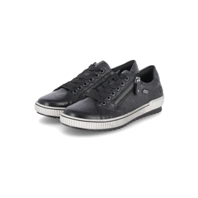 Afbeelding van Remonte D2E00 lage sneakers voor dames, losse zool, Zwart Combi 03, 45 EU