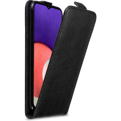 Afbeelding van Cadorabo Hoesje geschikt voor Samsung Galaxy A22 5G in ZWARTE NACHT Beschermhoes flip design Case Cover met magnetische sluiting
