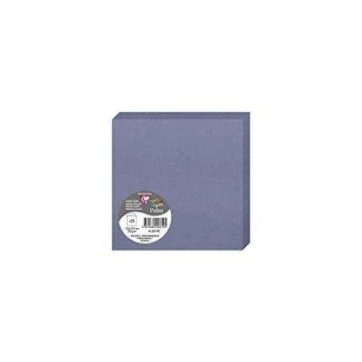 Afbeelding van Clairefontaine 2819C verpakking met 25 dubbele kaarten vierkant, 13,5 x cm 210 g/m² kleuren myosotis uitnodigingskaarten voor evenementen en overeenstemming pollen serie premium papier glad