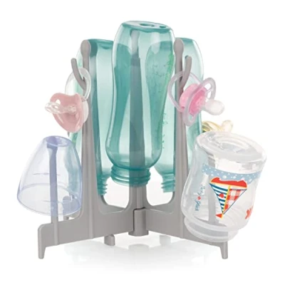 Afbeelding van Droogrek voor Babyfles Merk: Reer Kleur: Grijs Universeel Babyflesje Afwassen Flesvoeding Babyvoeding Keuken Drinkfles Reinigen Flessen Afdruiprek Standaard Inklapbaar / Opvouwbaar