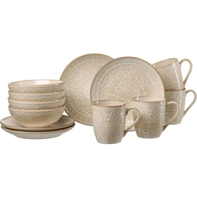 Afbeelding van Omara Ontbijtservice, 12 delig, beige