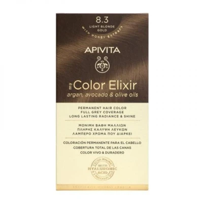 Afbeelding van Apivita Coloration Hair Colour Color Elixir Permanent 8.3 Light Blonde Gold
