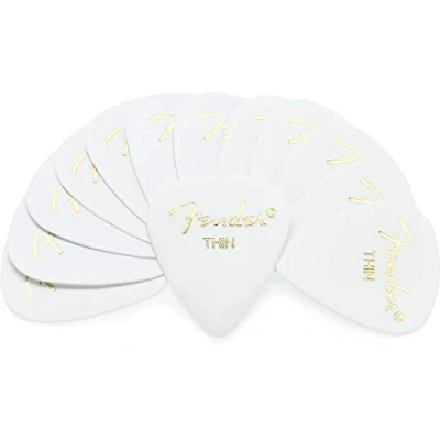 Afbeelding van Fender Picks 351 wit thin 12er set Classic Celluloid Plectrum