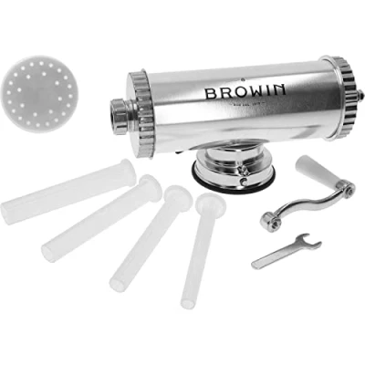 Afbeelding van BROWIN® Handmatige worst vulmachine, 311009 roestvrij staal, 1,5 kg, horizontaal, voor keuken en restaurants, worst, cevapcici cannelloni