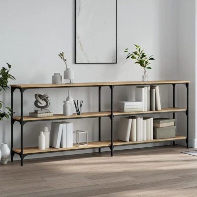 Afbeelding van Wandtafel 200x29x75 cm bewerkt hout sonoma eikenkleurig