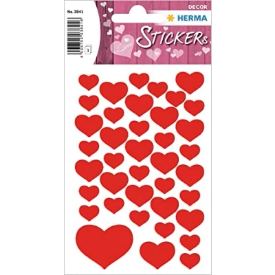 Afbeelding van Huismerk Herma 3841 Etiket Hart Pakje met 3 velletjes stickers