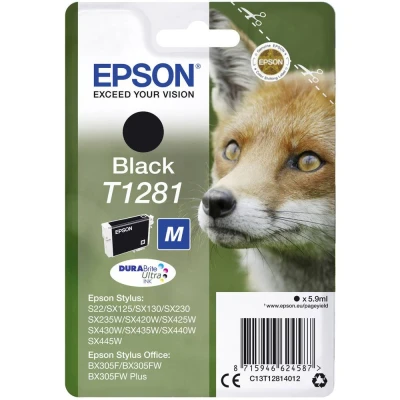 Afbeelding van Epson T1281 (C13T12814012) Inktcartridge Zwart