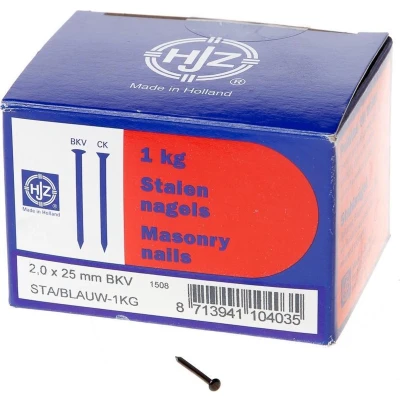 Afbeelding van Hjz Stalen nagel bombe kop blauw 25 x 2.0mm 1kg