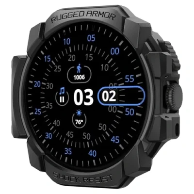 Afbeelding van Spigen Rugged Armor beschermhoes compatibel met Google Pixel Watch 3 45 mm (2024) mat zwart