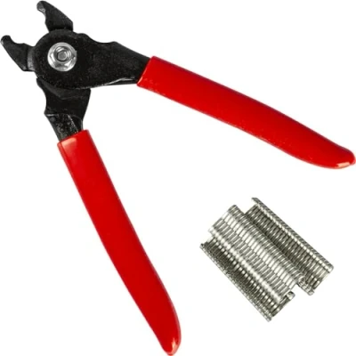 Afbeelding van BROWIN® Worsttang 313313, handmatige clip + 60 clips in set, voor het professioneel sluiten van worsten met kunstmatige of natuurlijke darm