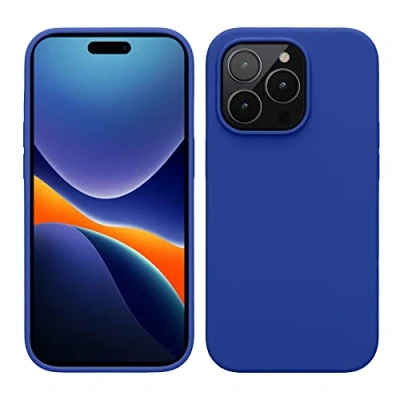 Afbeelding van kwmobile telefoonhoesje geschikt voor Apple iPhone 14 Pro Hoesje met siliconen coating Smartphone case in Baltisch blauw