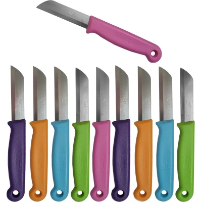 Afbeelding van Solingen Schilmesje RVS Glad 16 cm met &quot;Blade Cover&quot; Mix Kleur 10 Stuks