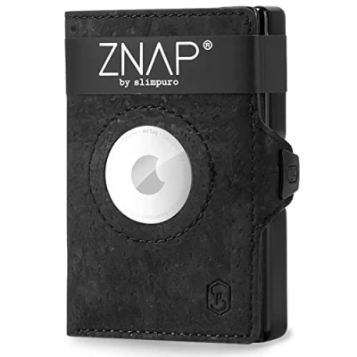 Afbeelding van Slimpuro Znap Airtag Wallet 12 Pasjes Muntvak 8,9 X 1,8 6,3 cm (Bxhxd) RFID Bescherming Zwart