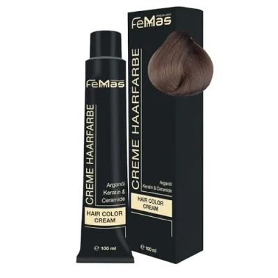 Afbeelding van FemMas Haarverf lichtblond 8.01 Professionele haarkleur met voedende arganolie keratine en ceramide 100 ml