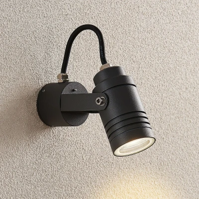 Afbeelding van Lucande buitenlamp 1licht Gegoten aluminium H: 11.2 cm GU10 donkergrijs