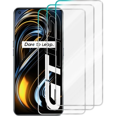 Afbeelding van Cadorabo 3x Screenprotector geschikt voor Realme GT Beschermende Pantser Film in Getemperd (Tempered) Display beschermend glas 9H hardheid met 3D Touch