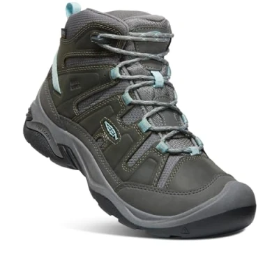 Afbeelding van Keen Circadia MID WP Outdoorschoenen, Dames, Maat: 39.5, Steel grey/cloud blue Leer en textiel