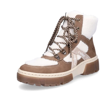 Afbeelding van Rieker dames veterboot beige wit