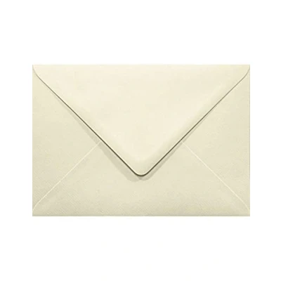 Afbeelding van Netuno 25 ecru geribbelde enveloppen B6 125 x 175 mm 120 g Aster Laid Ivoor puntige flap crème elegante hoge kwaliteit voor wenskaarten bruiloft uitnodigingen