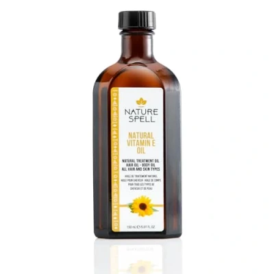 Image de Nature Spell huile de vitamine E pour cheveux et peau 150 ml, capillaire secs abîmés augmenter la clarté douceur, fabriquée au Royaume Uni