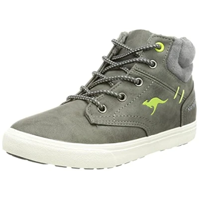 Afbeelding van KangaROOS KAVU X Uniseks sneakers voor kinderen, staalgrijs/limoen