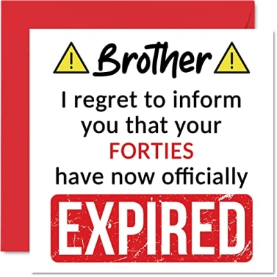 Afbeelding van Grappige verjaardagskaart voor de 50e verjaardag broer Your Forties Have Exppirated of zus Schwager 145 mm x