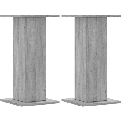 Afbeelding van vidaXL Speakerstandaards 2 st 30x30x60 cm bewerkt hout grijs sonoma