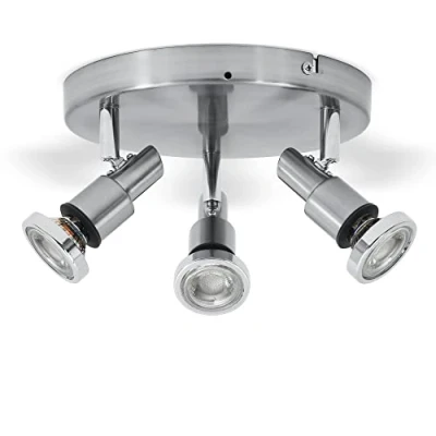 Afbeelding van B.K.Licht Plafondspots Badkamer badkamerlamp GU10 fitting opbouwspots met 3 lichtpunten draaibar IP44 incl. 3x 3.000K 400Lm 5W