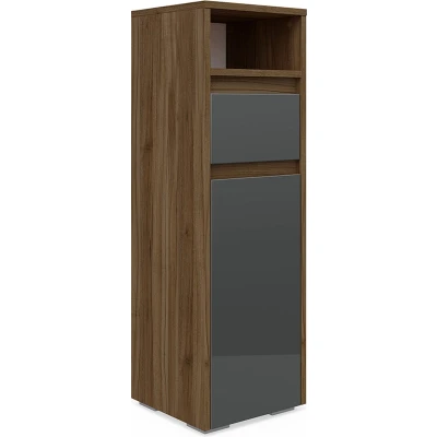 Afbeelding van Vicco Halfhoge kast Majest, Antraciet Hoogglans/Walnoot, 30.2 x 96.3 cm