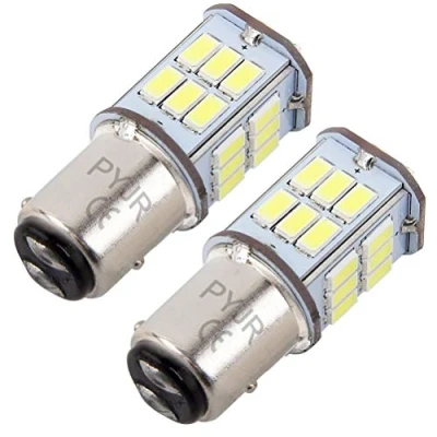 Afbeelding van P21/5w Bay15d 1157 Led 12 V 24 remlicht, wit licht, voor motorfiets, camper, auto, dagrijverlichting enz (2 stuks)