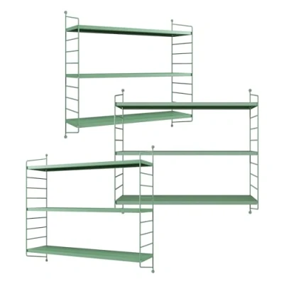 Afbeelding van Wandplank Strängnäs set van 3 verstelbaar 50x60x15 cm pastel groen [en.casa]