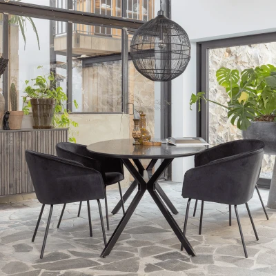 Afbeelding van Eettafel Bruno MDF Zwart Ovaal 220x100 cm