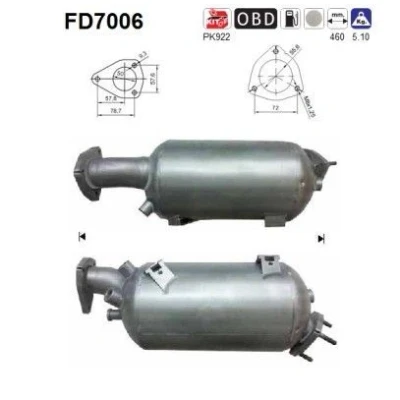 Afbeelding van AS FD7006 Roetfilter Cordieriet