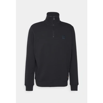 Afbeelding van HUGO BOSS heren Zetrust sweater met logo en halve rits in de kleur Donkerblauw, maat: S