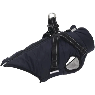 Afbeelding van vidaXL Hondenjas met harnas waterdicht reflecterend marineblauw XL