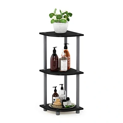 Image de Furinno Étagère sans outils, bois, noir/gris, taille unique, 3 niveaux