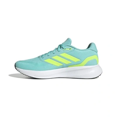 Afbeelding van adidas Runfalcon 5 hardloopschoenen heren, Flash Aqua Lucid Lemon Core Zwart