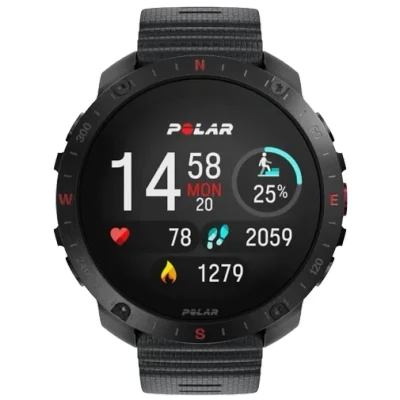 Afbeelding van Polar Grit X2 Pro Premium Outdoor Smartwatch, Night Black S/L met extra Hook &amp; Loop horlogebandje