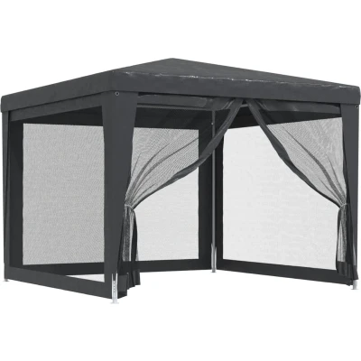 Afbeelding van Partytent met 4 mesh zijwanden 3x3 m HDPE antracietkleurig
