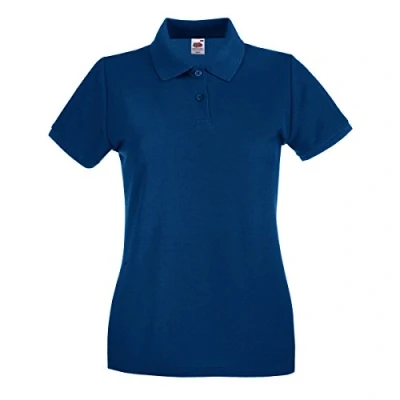 Afbeelding van Fruit Of The Loom Vrouwen Dames Fit Premium Poloshirt Met Korte Mouwen (Marine)