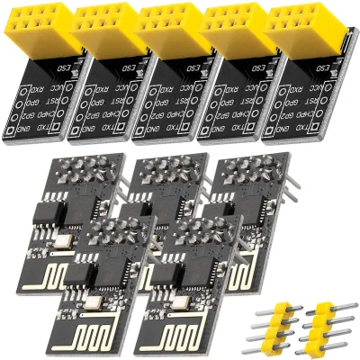 Afbeelding van AZDelivery 5 x ESP8266 01S ESP 01 Wlan WiFi Module met Breadboard Adapter compatibel Arduino Inclusief E Book!