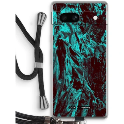 Afbeelding van Case Company® hoesje met Koord geschikt voor Google Pixel 7A Ice Age Telefoonhoesje Zwart Bescherming aan alle Kanten en Over de Schermrand