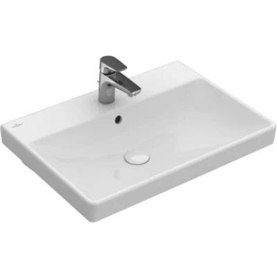 Afbeelding van Villeroy &amp; Boch Avento wastafel wit (60 x 47 cm) 1 kraangat, met