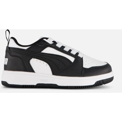 Afbeelding van Puma Rebound V6 Unisex Sneakers laag White/black voor kinderen, Maat: 31, Hoogwaardig imitatieleer