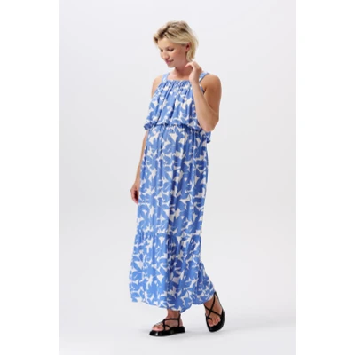 Afbeelding van Maxi Zwangerschapsjurk met voedingsfunctie Han Cornflower Big Flower XS