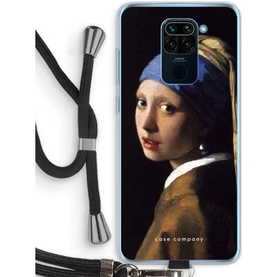 Afbeelding van Case Company® hoesje met Koord geschikt voor Xiaomi Redmi Note 9 The Pearl Earring Telefoonhoesje Zwart Bescherming aan alle Kanten en Over de Schermrand