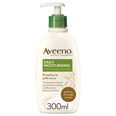Afbeelding van Aveeno Hydraterende lichaamscrème met yoghurt, Daily Moisturising, vanille en havergeur, normale tot droge huid, 300 ml