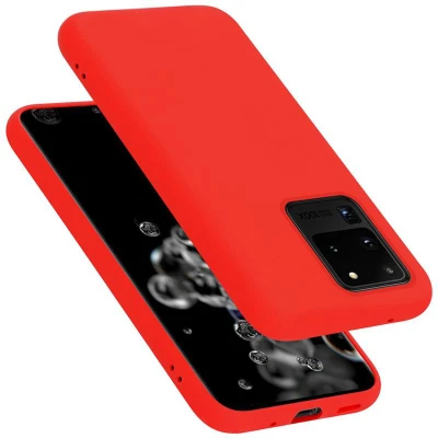 Afbeelding van Cadorabo Hoesje geschikt voor Samsung Galaxy S20 ULTRA in LIQUID ROOD Beschermhoes gemaakt van flexibel TPU silicone Case Cover